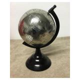 10" Aluminum Spinning Metal Desk Globe On Stand