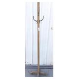 Wood 4 Hook Hat Hall Tree Stand