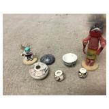 Vtg Native American Micro Pottery & Kachinas