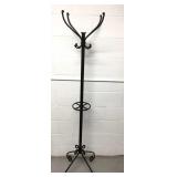 72" Black Wrought Iron Metal Hat/Umbrella Stand