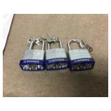 3 Locks Brinks Reinforced Different Keys All New