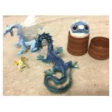 Toy Dragon Lot Blue Dragons Baby Dragons
