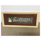 Metal & Wood Winter Snowman Sign
