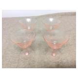 Antique 6 Pink Depression Glass Compote Bowls