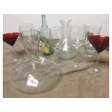 Vintage Glass Whiskey Decanters Wine Glasses Etc