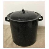 Black Granite Ware 10" Cooking Pot W/Lid
