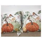 Harvest Pumpkin Down Filled Pillows Fall Birds