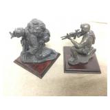 4" Military Soldier w/M16s Resin Figures