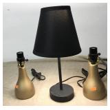 16" Black Accent Lamp & 2 Small Ceramic Lamps