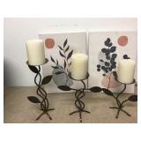 Decorative 3 Piece Candle Set And Wall Hangings