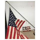 Wall Mount 6 Foot Pole Wood Top 3x5 Flag Vintage