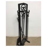 Metal 4 Piece Fireplace Set