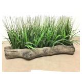 19" Heavy Ceramic Wood Log Fake House Plant
