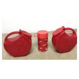 Vtg Red Art Deco Plastic Pitchers The Burroughs