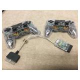 Vtg Clear Nyko PS2 Wireless Controllers & Plug