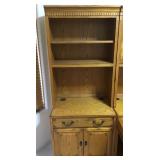 Golden Oak Single Dorm Stacking Computer Desk