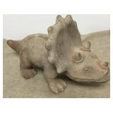 Heavy 16" Concrete Plaster Garden Triceratops Dino