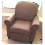Brass Tack Fluffy Leather Reclining Chair #1