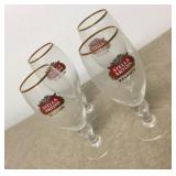 4 Vintage Stella Artois Beer Glasses