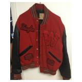 Vtg 70s Leather Letterman Football School Jacket