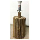 16" Tall Real Wood Log Accent Lamp Works