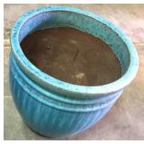 Matching Turquoise Jackalope Pottery Planter 18"