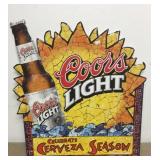 Vtg Coors Light Cerveza Season Summer Beer Sign