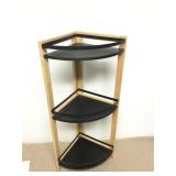 3 Shelf Metal & Wood Corner Stand