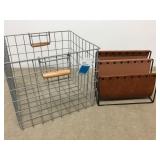 Metal Cage Crate & Vinyl Leather Organizer