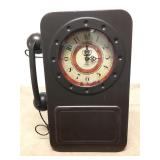 Storage Decorative Wall Mount Phone Booth Clock