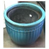 Extra Large Turquoise Jackalope Pottery Planter