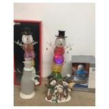 Led Snoman Snowman Cookie Jar Etc