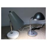 2 Adjustable Chrome & Metal Lamps