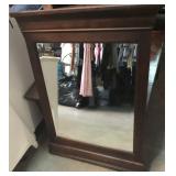Cherry Wood Wall Or Dresser Mount Beveled Mirror
