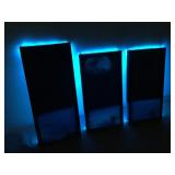 Blue Led Home Made Earth & Moon Wall Panel Art