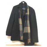 Tommy Hilfiger Wool Blend Coat & Scarf Sz Large