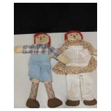 Vtg Handmade Raggedy Ann & Andy Plush Dolls Vtg Handmade Raggedy Ann & Andy Plush Dolls