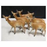 Lot Of Vtg Rigid Plastic Deer Toys - About 6" Tall