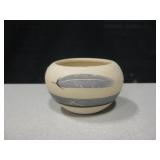Vtg NA Grey Feather Pottery Bowl - Signed At Base Vtg NA Grey Feather Pottery Bowl - Signed At Base