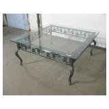 Painted Aluminum & Glass Coffee Table Painted Aluminum & Glass Coffee Table