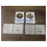 2 American Mint Co. Replica Coins - Gold Plated 2 American Mint Co. Replica Coins - Gold Plated