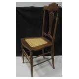 Vintage Wood Chair w/ Cane Webbing Seat