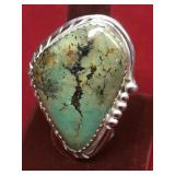 Sterling & Turquoise Southwestern Ring 27G