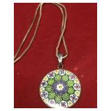 Stefani St Jaques Sterling Millefiori Necklace