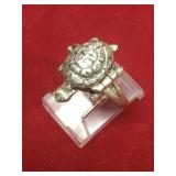 Vtg Native Sterling Turtle Keepsake Ring