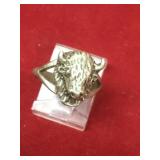 Vtg Sterling Buffalo Head Ring