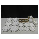 Gold & White Bavarian Porcelain Tea Set