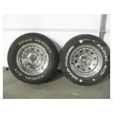 Lot Of 2 14 inch Wheels W/ Road Hugger Tires