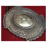 Vtg Sterling HandStamped Concho Bolo Tie Vtg Sterling HandStamped Concho Bolo Tie