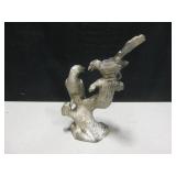 Cast Metal Birds Statue - 9.25" Tall